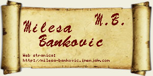 Milesa Banković vizit kartica